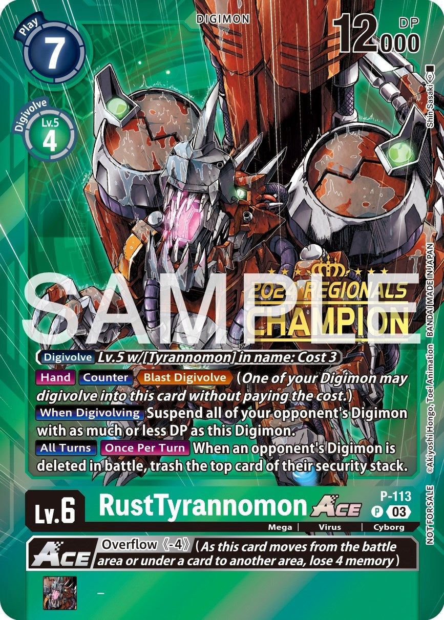 RustTyrannomon Ace [P-113] (2024 Regionals Champion) [Promotional Cards] | Total Play