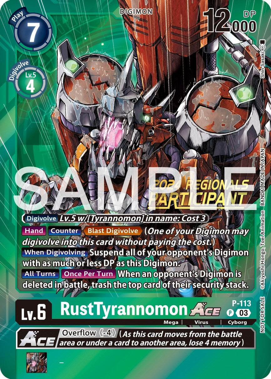 RustTyrannomon Ace [P-113] (2024 Regionals Participant) [Promotional Cards] | Total Play