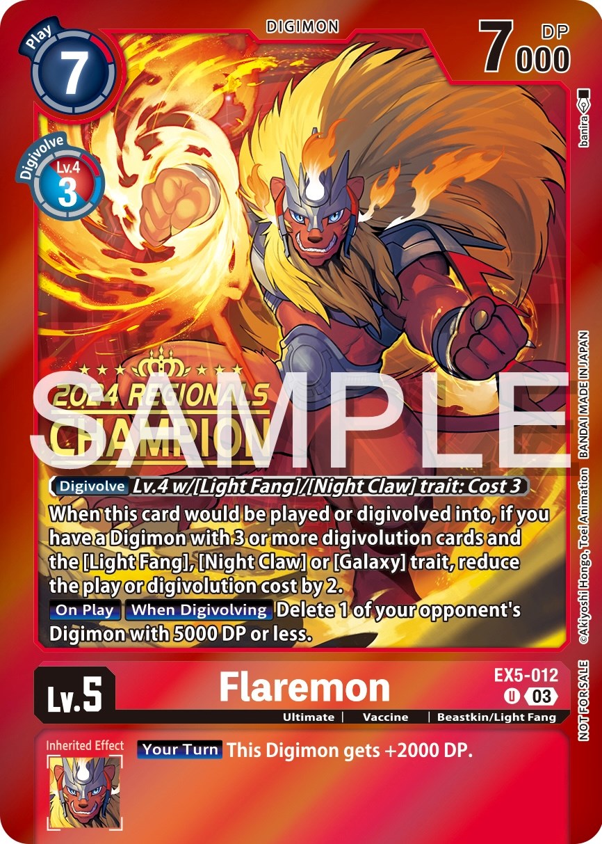 Flaremon [EX5-012] (2024 Regionals Champion) [Animal Colosseum Promos] | Total Play