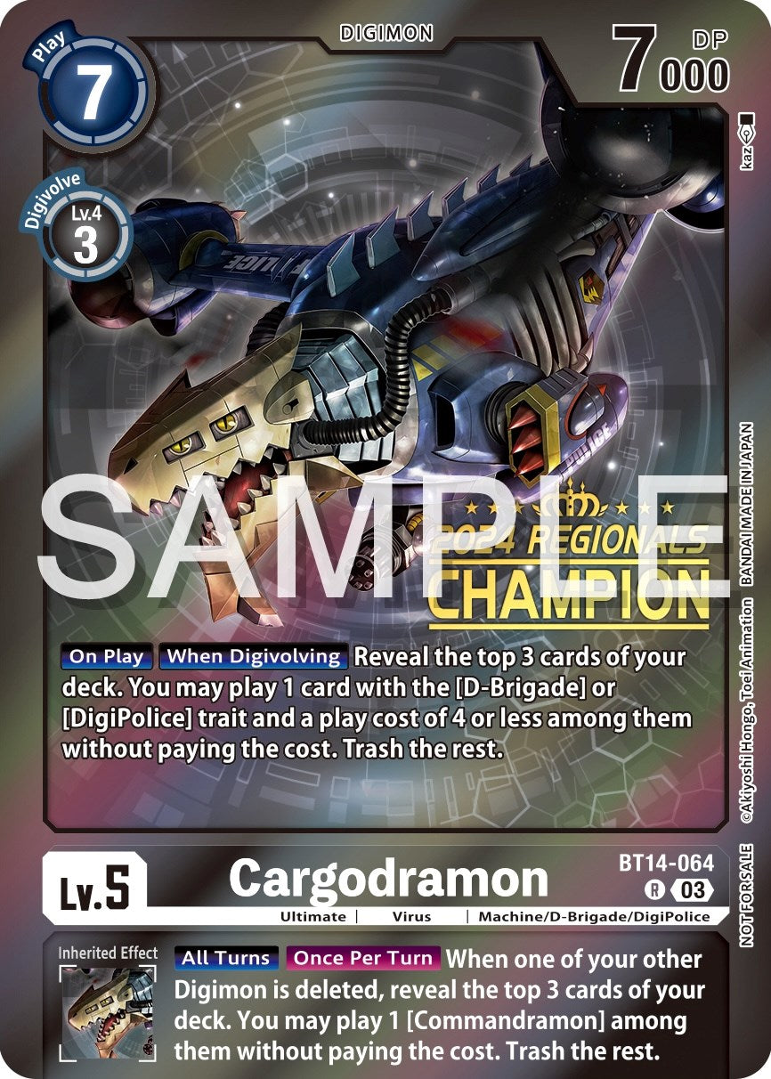 Cargodramon [BT14-064] (2024 Regionals Champion) [Blast Ace Promos] | Total Play
