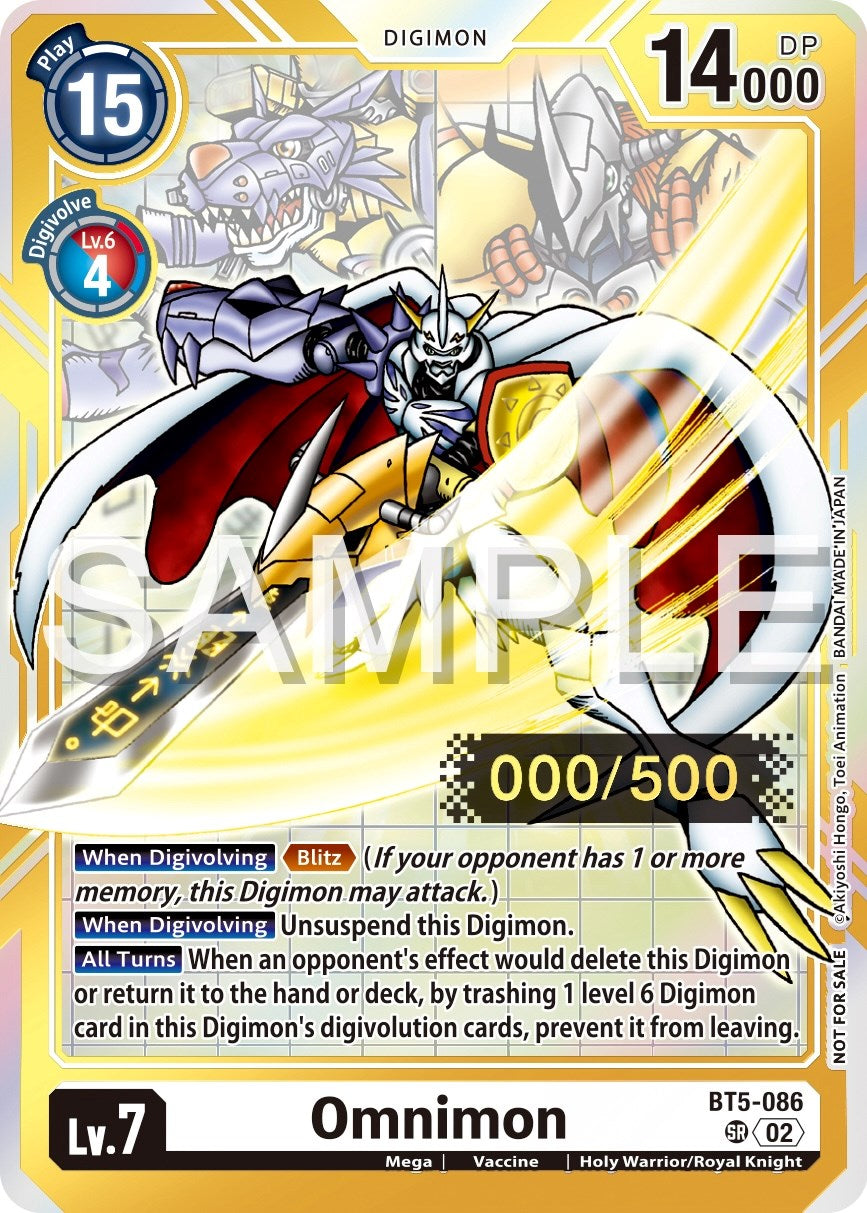 Omnimon [BT5-086] (Serial Numbered) [Battle of Omni Promos] | Total Play