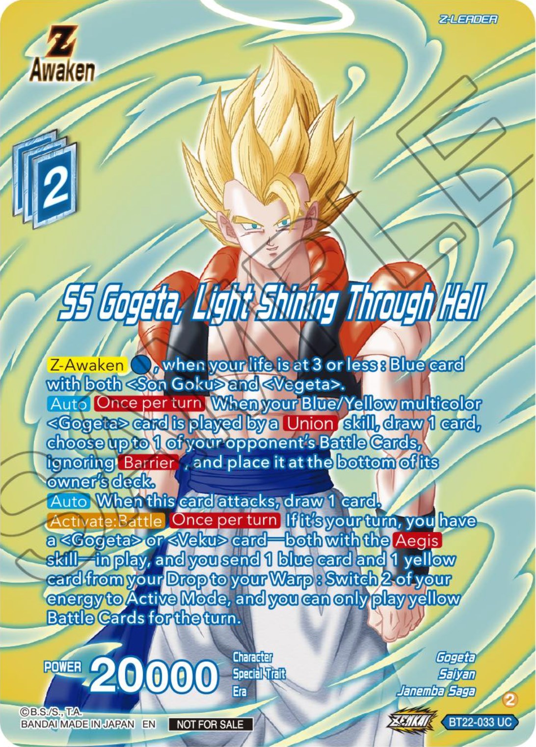 SS Gogeta, Light Shining Through Hell (Premium Alt-Art Card Set 2024 Vol.1) (BT22-033) [Promotion Cards] | Total Play