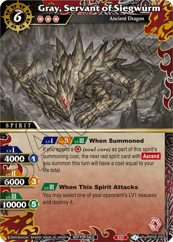 Gray, Servant of Siegwurm (Grand Tour Finalist Card Set 2024 Vol. 1) (BSS04-005) [Launch & Event Promos] | Total Play