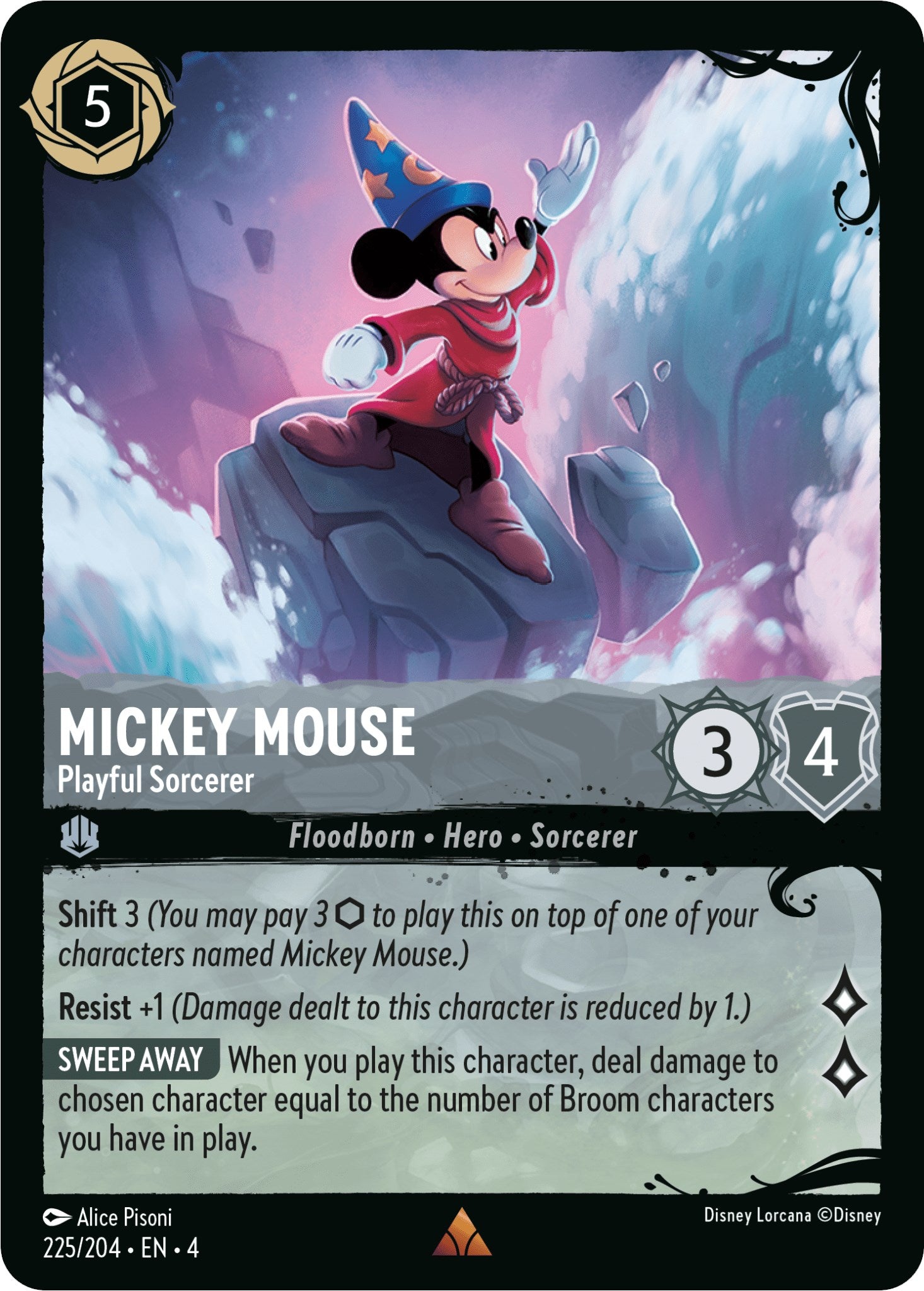 Mickey Mouse - Playful Sorcerer (225/204) (225/204) [Illumineer's Quest: Deep Trouble] | Total Play