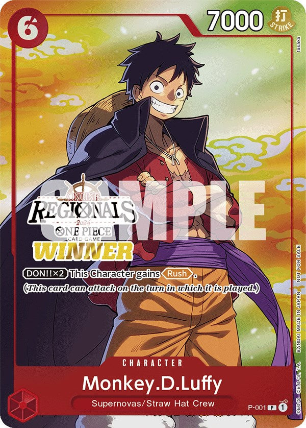 Monkey.D.Luffy (Online Regional 2024 Vol. 2) [Winner] [One Piece Promotion Cards] | Total Play