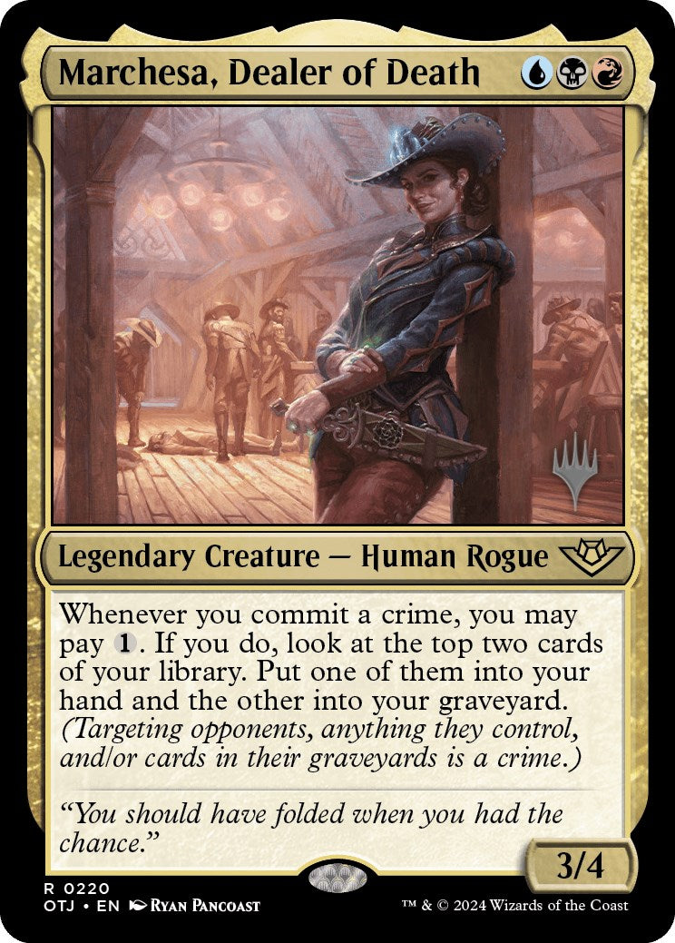 Marchesa, Dealer of Death (Promo Pack) [Outlaws of Thunder Junction Promos] | Total Play