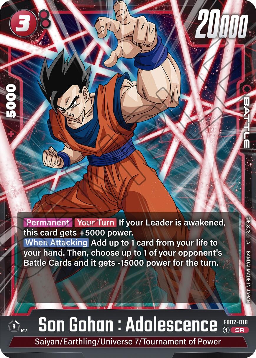Son Gohan : Adolescence (FB02-018) [Blazing Aura] | Total Play