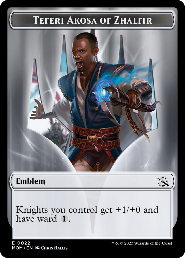 Soldier // Teferi Akosa of Zhalfir Emblem Double-Sided Token [March of the Machine Tokens] | Total Play