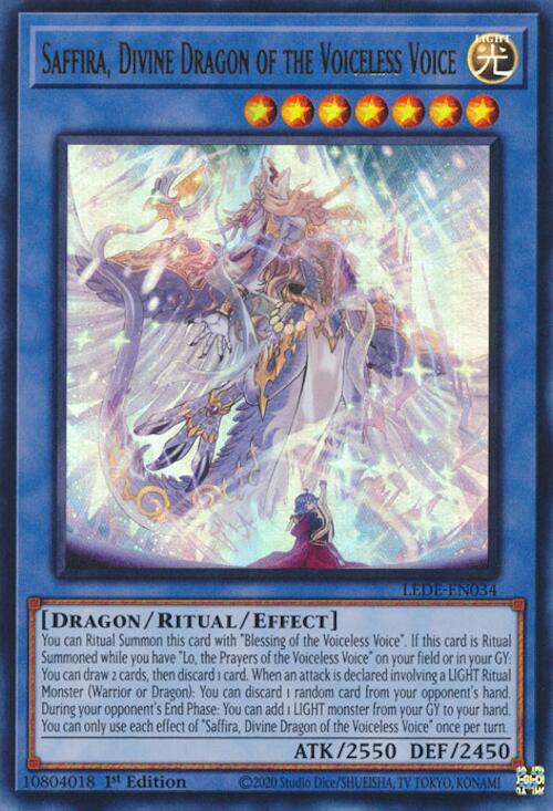 Saffira, Divine Dragon of the Voiceless Voice [LEDE-EN034] Ultra Rare | Total Play
