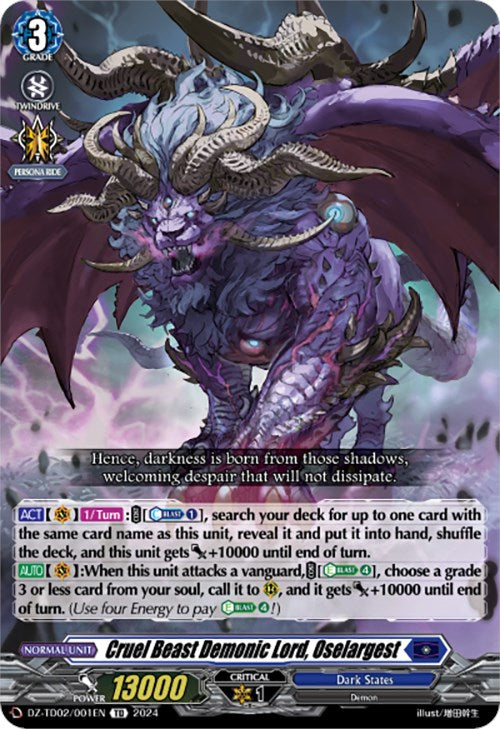 Cruel Beast Demonic Lord, Oselargest (DZ-TD02/001EN) [Start Up Trial Deck: Dark States] | Total Play