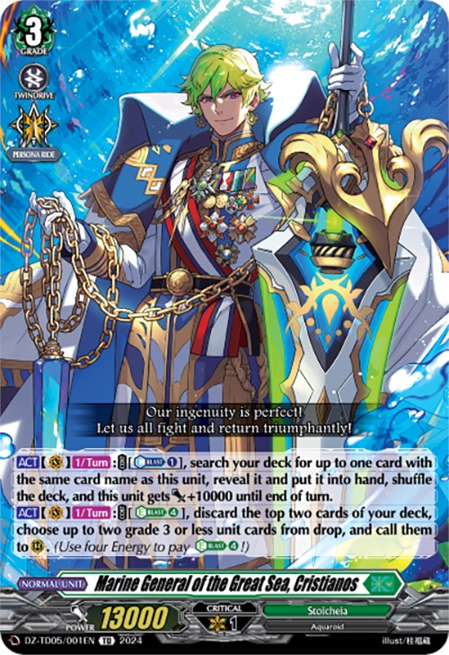 Marine General of the Great Sea, Cristianos (DZ-TD05/001EN) [Start Up Trial Deck: Stoicheia] | Total Play