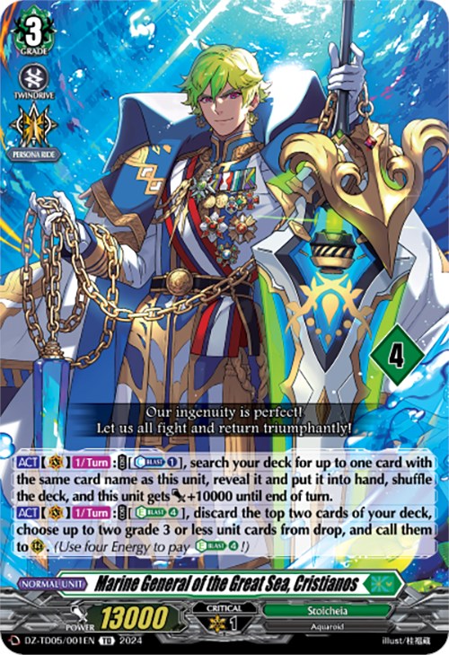 Marine General of the Great Sea, Cristianos (4) (DZ-TD05/001EN) [Start Up Trial Deck: Stoicheia] | Total Play