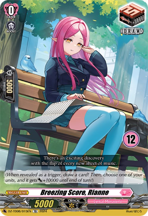 Breezing Score, Rianne (12) (DZ-TD06/015EN) [Start Up Trial Deck: Lyrical Monasterio] | Total Play