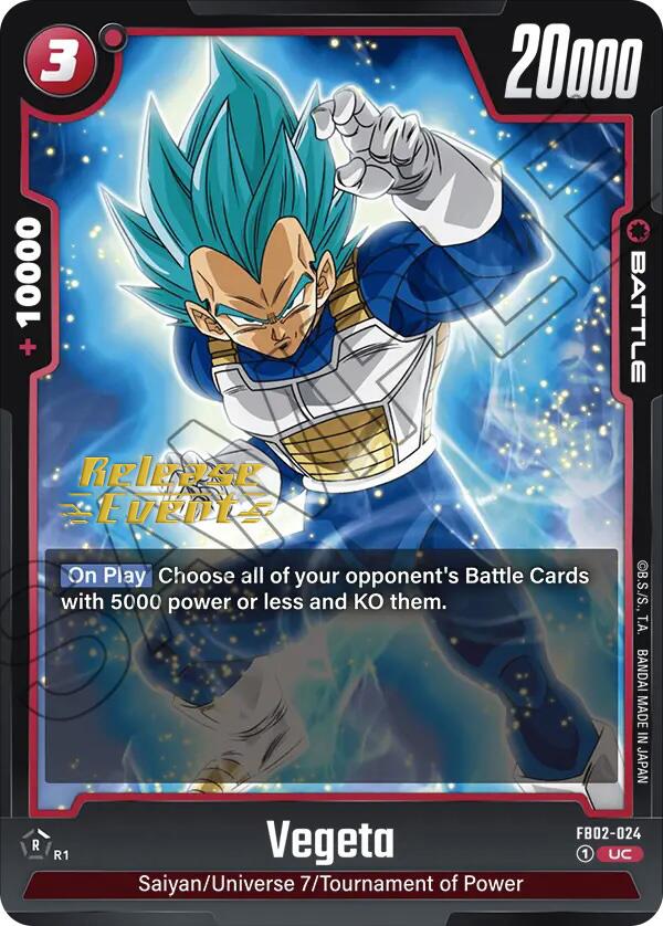 Vegeta (FB02-024) [Blazing Aura Pre-Release Cards] | Total Play