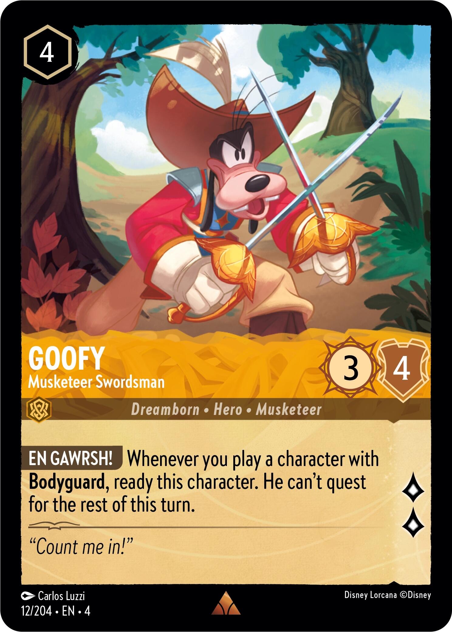 Goofy - Musketeer Swordsman (12/204) [Ursula's Return] | Total Play
