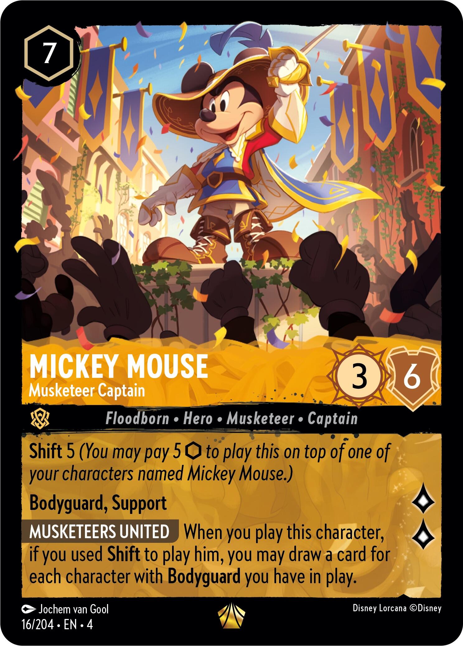 Mickey Mouse - Musketeer Captain (16/204) [Ursula's Return] | Total Play