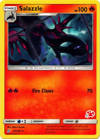 Salazzle (34/236) (Charizard Stamp #7) [Battle Academy 2020] | Total Play