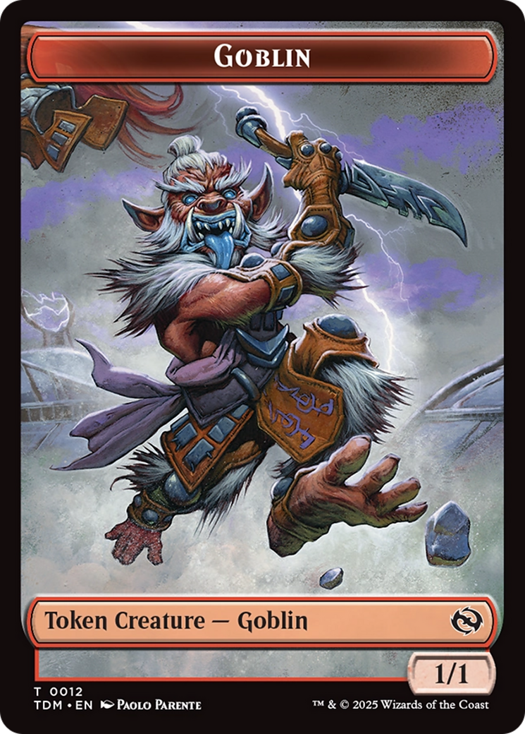 Goblin // Warrior Double-Sided Token [Tarkir: Dragonstorm Tokens] | Total Play
