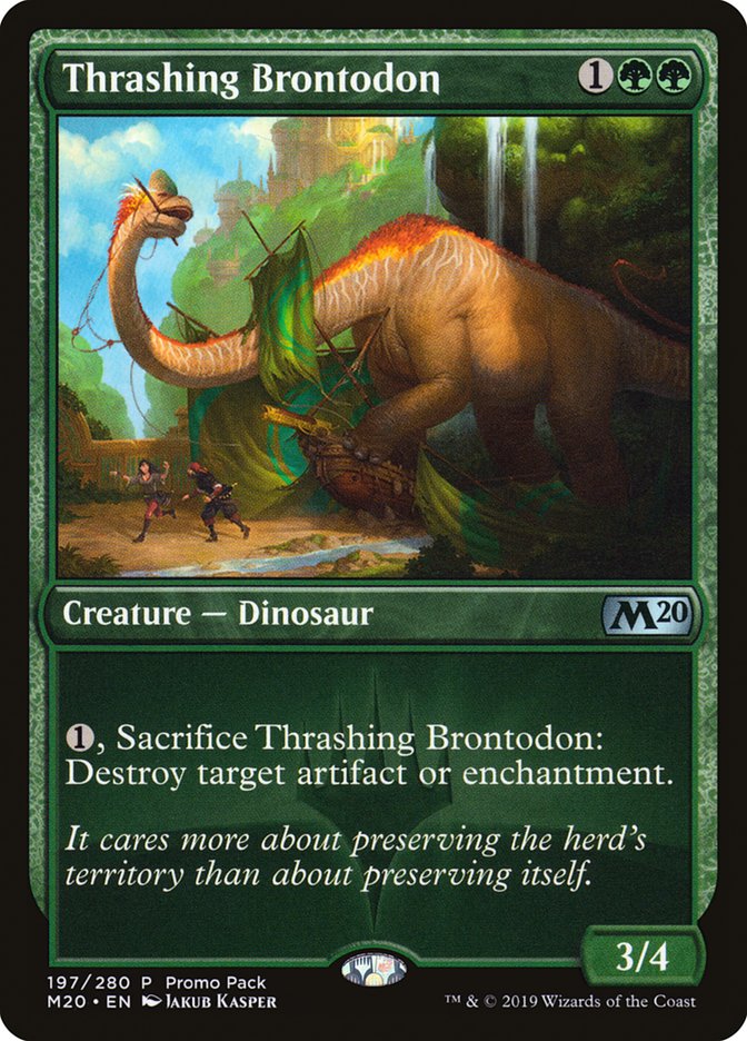 Thrashing Brontodon (Promo Pack) [Core Set 2020 Promos] | Total Play