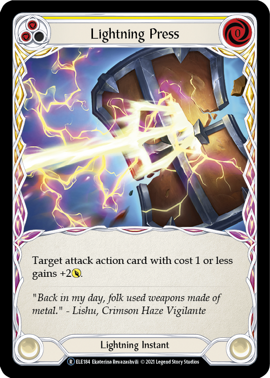 Lightning Press (Yellow) [U-ELE184] (Tales of Aria Unlimited)  Unlimited Rainbow Foil | Total Play