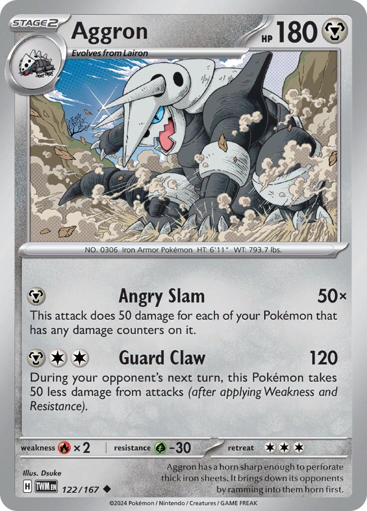 Aggron (122/167) [Scarlet & Violet: Twilight Masquerade] | Total Play