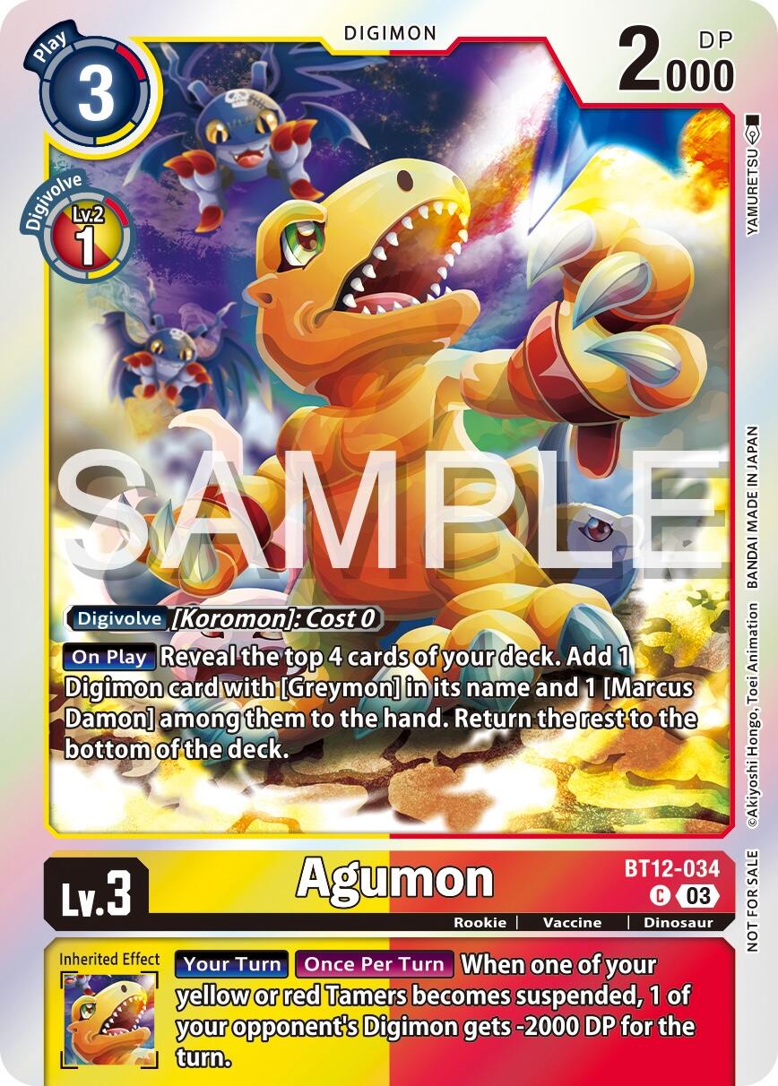 Agumon [BT12-034] (Official Tournament Vol.13 Winner Pack) [Across Time Promos] | Total Play