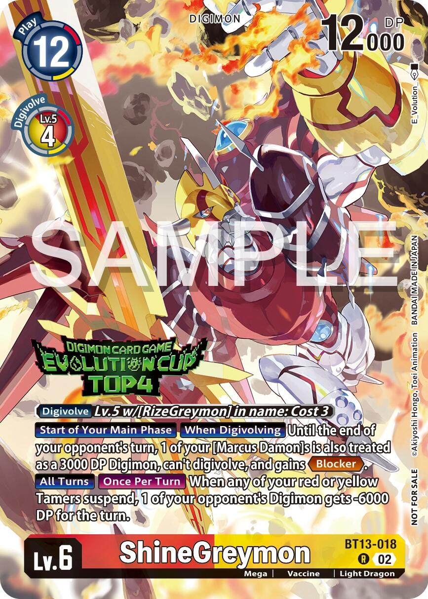 ShineGreymon [BT13-018] (2024 Evolution Cup Top 4) [Versus Royal Knights Booster Promos] | Total Play