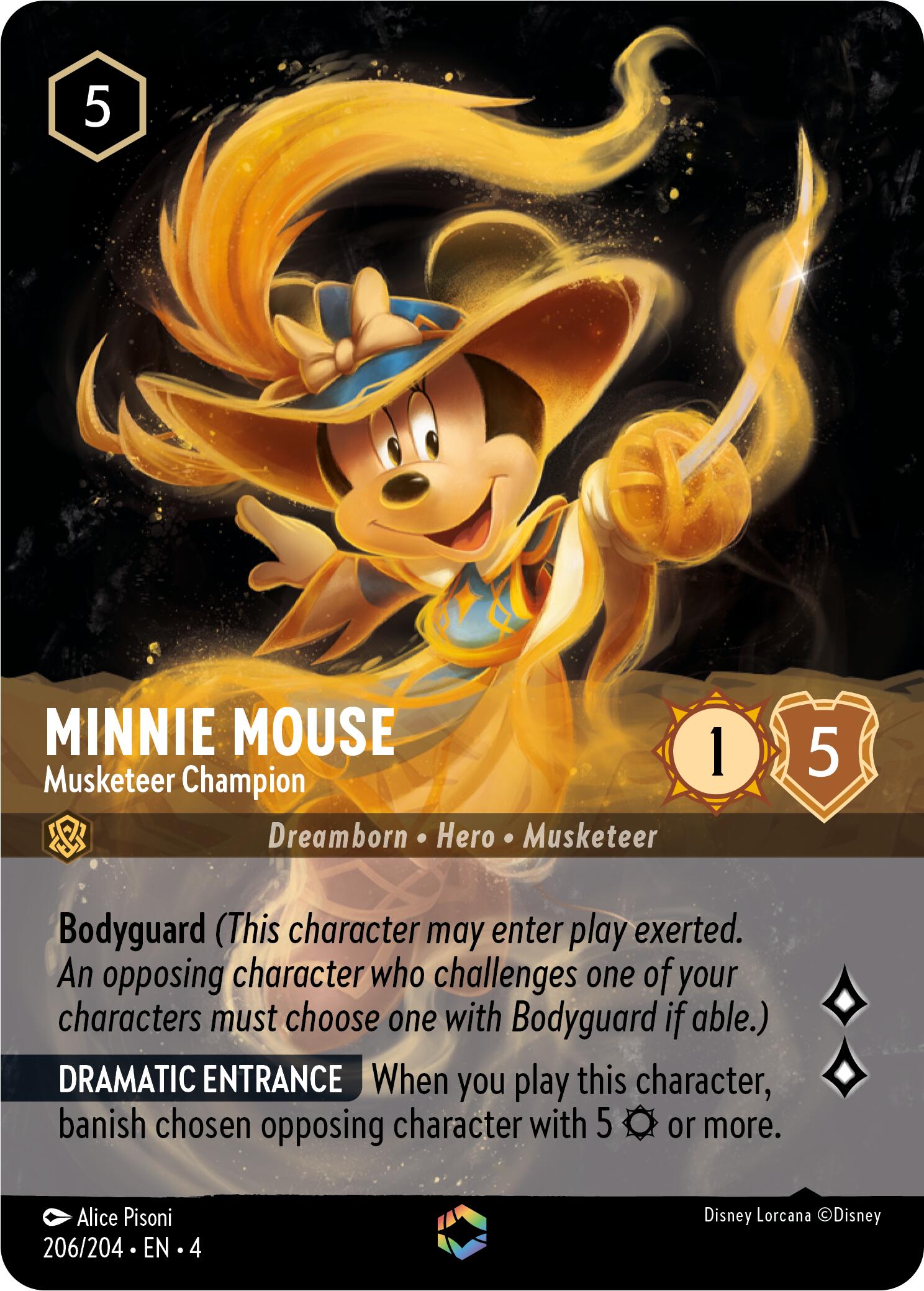 Minnie Mouse - Musketeer Champion (Enchanted) (206/204) [Ursula's Return] | Total Play