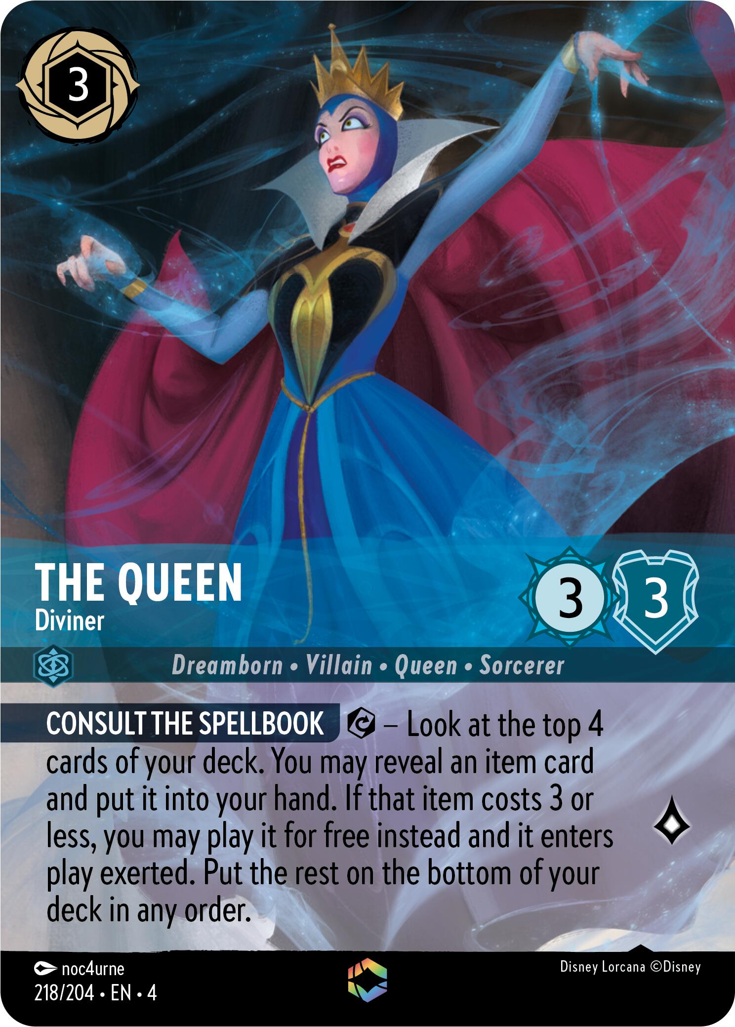 The Queen - Diviner (Enchanted) (218/204) [Ursula's Return] | Total Play