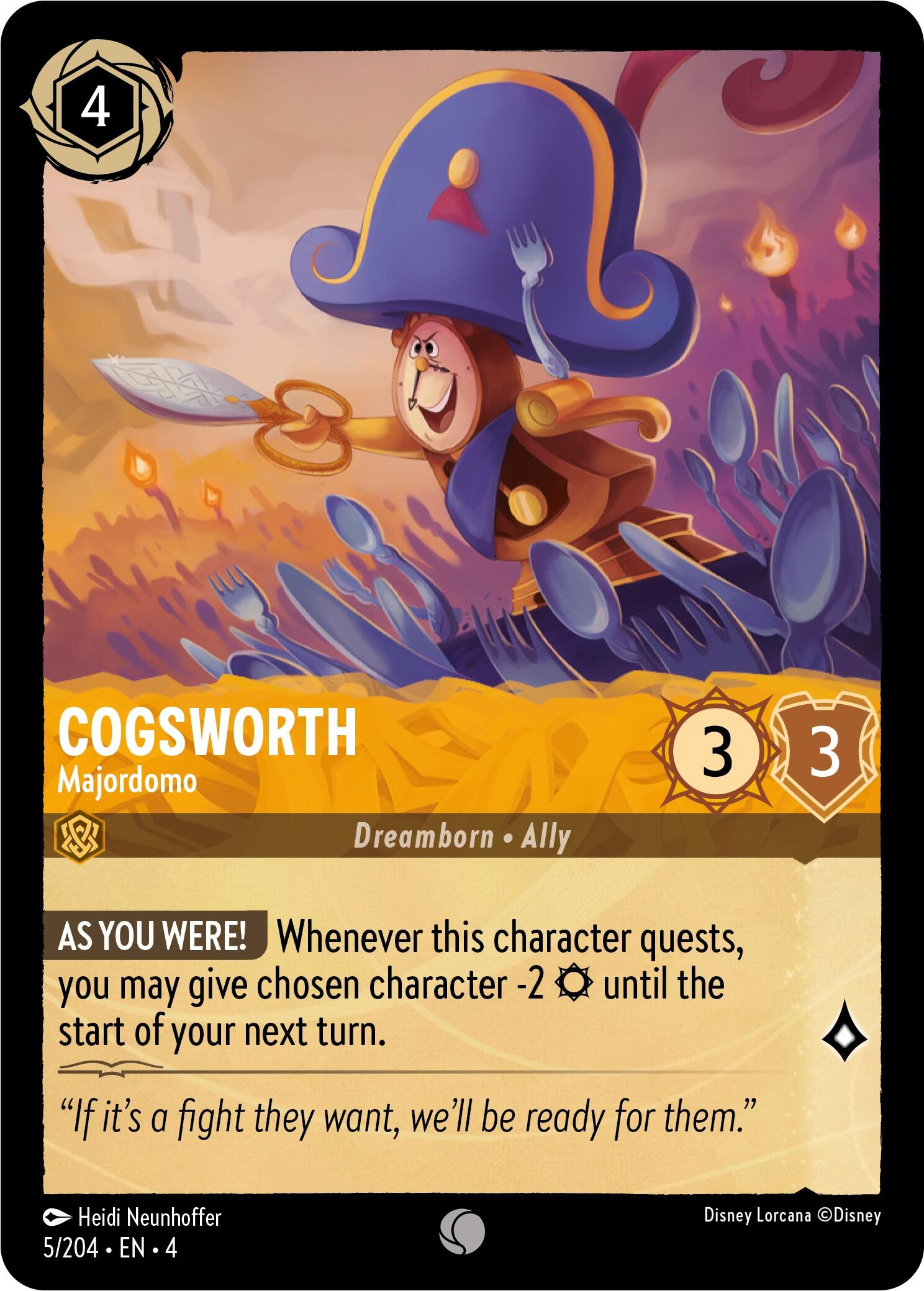Cogsworth - Majordomo (5/204) [Ursula's Return] | Total Play