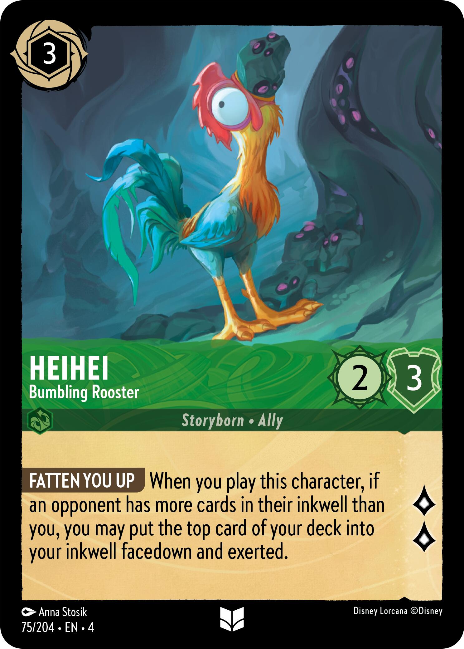 Heihei - Bumbling Rooster (75/204) [Ursula's Return] | Total Play