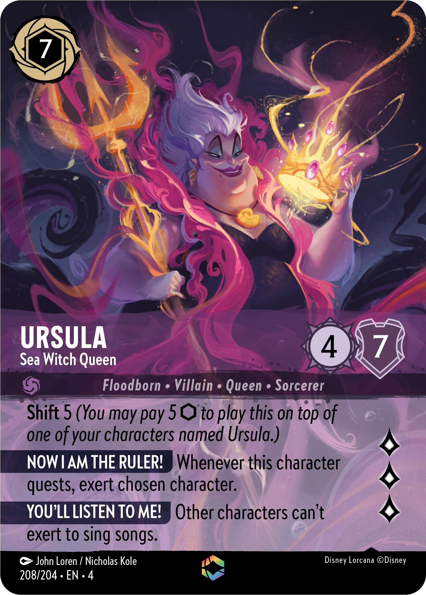 Ursula - Sea Witch Queen (Enchanted) (208/204) [Ursula's Return] | Total Play