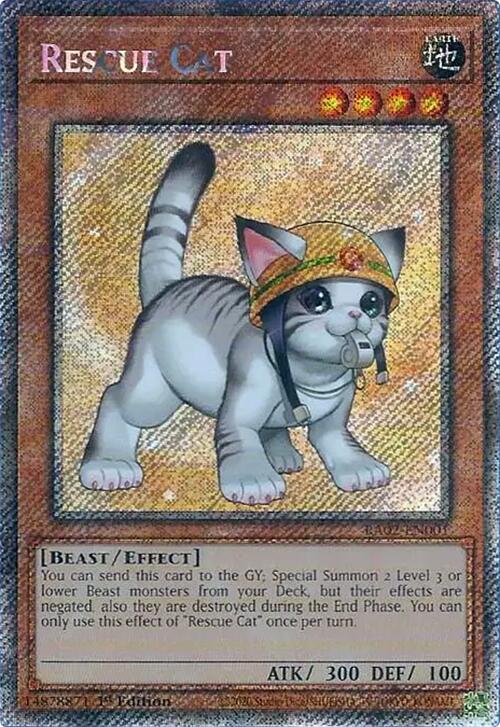 Rescue Cat (Alternate Art) (Platinum Secret Rare) [RA02-EN001] Platinum Secret Rare | Total Play