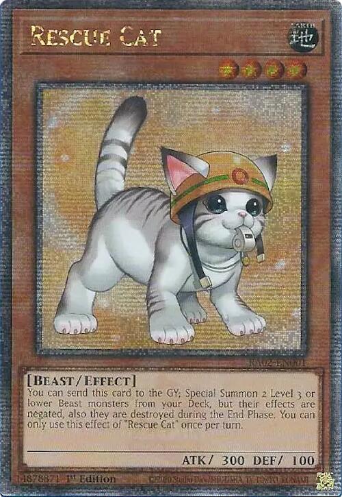 Rescue Cat (Alternate Art) (Quarter Century Secret Rare) [RA02-EN001] Quarter Century Secret Rare | Total Play