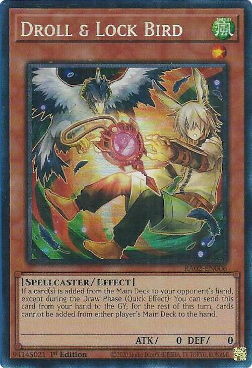 Droll & Lock Bird (Alternate Art) (PCR) [RA02-EN006] Prismatic Collector's Rare | Total Play