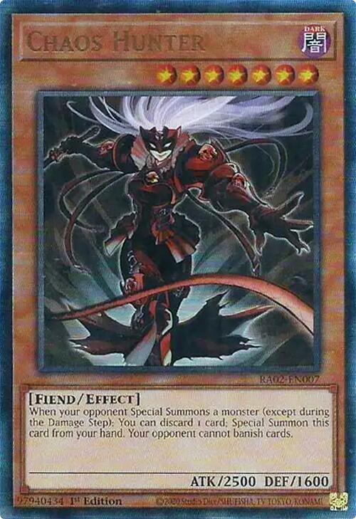 Chaos Hunter (PUR) [RA02-EN007] Prismatic Ultimate Rare | Total Play