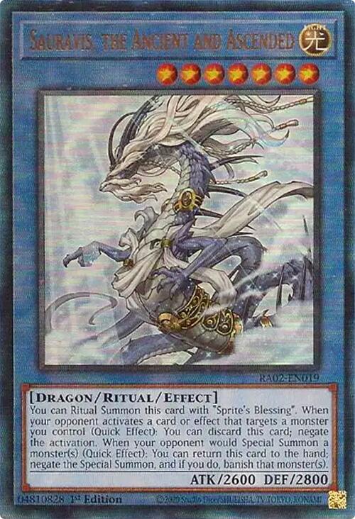 Sauravis, the Ancient and Ascended (PUR) [RA02-EN019] Prismatic Ultimate Rare | Total Play