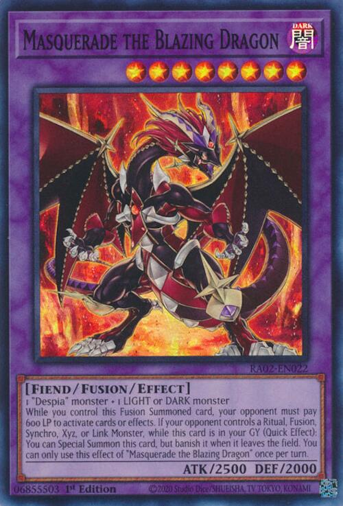Masquerade the Blazing Dragon [RA02-EN022] Super Rare | Total Play