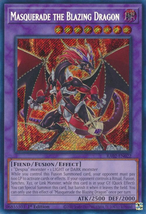Masquerade the Blazing Dragon (Secret Rare) [RA02-EN022] Secret Rare | Total Play