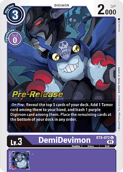 DemiDevimon [BT8-072] [New Awakening Pre-Release Cards] | Total Play