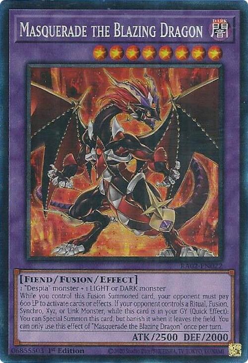 Masquerade the Blazing Dragon (PCR) [RA02-EN022] Prismatic Collector's Rare | Total Play