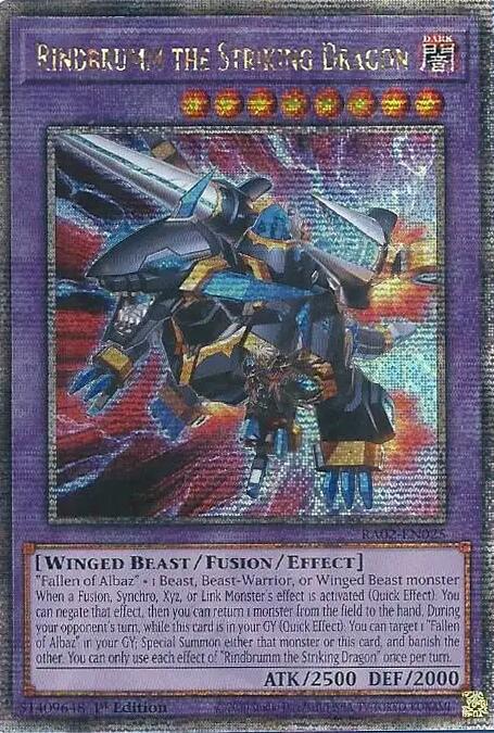 Rindbrumm the Striking Dragon (Quarter Century Secret Rare) [RA02-EN025] Quarter Century Secret Rare | Total Play