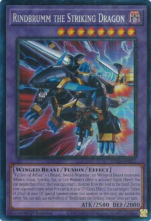 Rindbrumm the Striking Dragon (PCR) [RA02-EN025] Prismatic Collector's Rare | Total Play