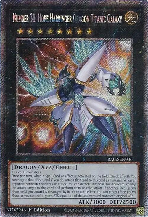 Number 38: Hope Harbinger Dragon Titanic Galaxy (Platinum Secret Rare) [RA02-EN036] Platinum Secret Rare | Total Play