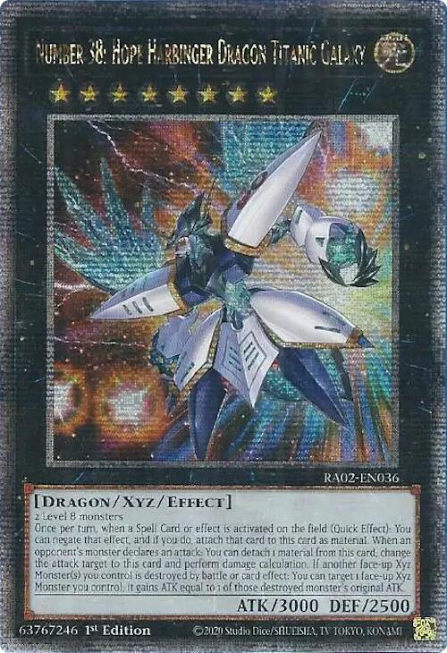 Number 38: Hope Harbinger Dragon Titanic Galaxy (Quarter Century Secret Rare) [RA02-EN036] Quarter Century Secret Rare | Total Play