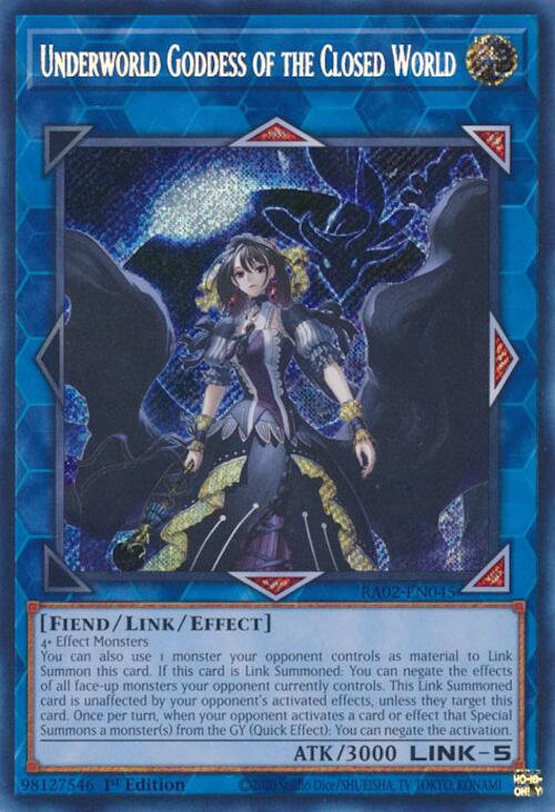 Underworld Goddess of the Closed World (Secret Rare) [RA02-EN045] Secret Rare | Total Play