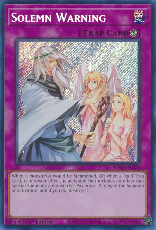 Solemn Warning (Secret Rare) [RA02-EN078] Secret Rare | Total Play