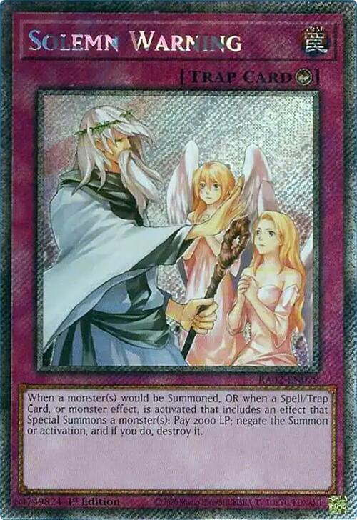 Solemn Warning (Platinum Secret Rare) [RA02-EN078] Platinum Secret Rare | Total Play