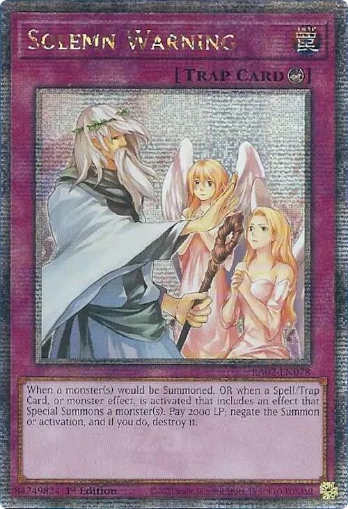 Solemn Warning (Quarter Century Secret Rare) [RA02-EN078] Quarter Century Secret Rare | Total Play