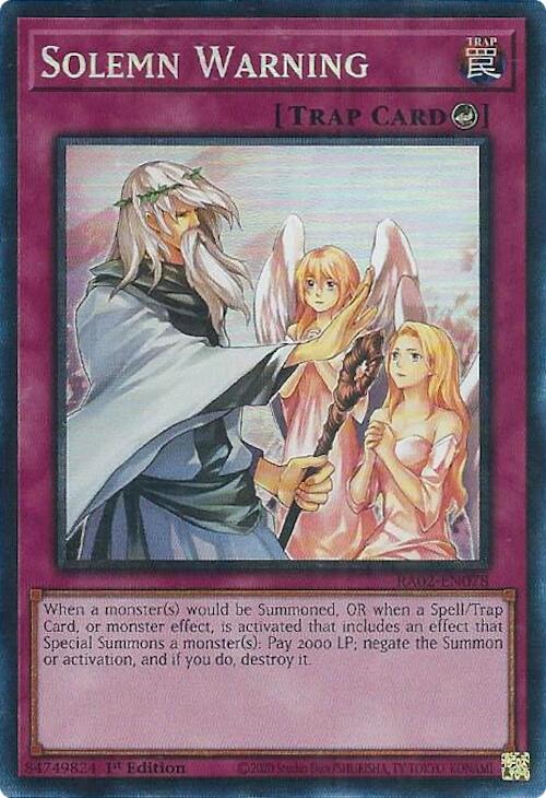Solemn Warning (PCR) [RA02-EN078] Prismatic Collector's Rare | Total Play